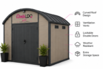 OWALDO ArcShield Elite Outdoor-Geräteschuppen mit Doppeltür – Bild 2