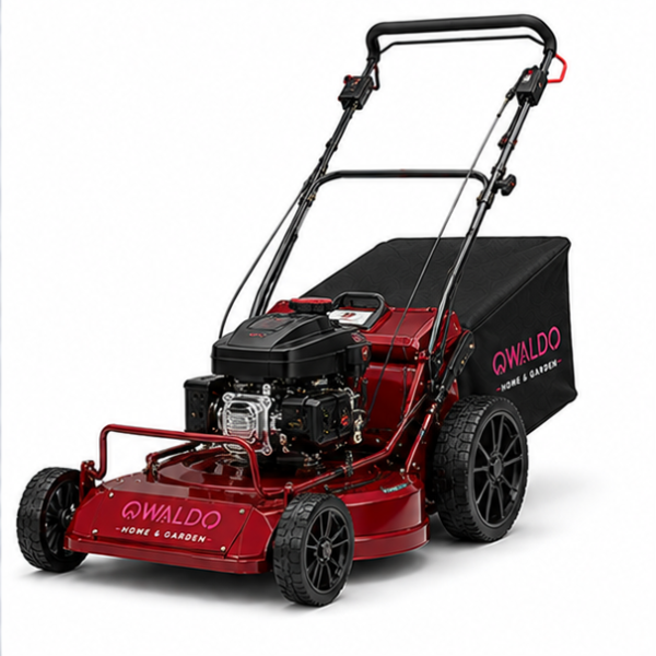 OWALDO CrimsonCut X24 Robuster Handrasenmäher mit Grasfangkorb