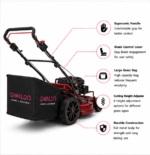 OWALDO CrimsonCut X24 Robuster Handrasenmäher mit Grasfangkorb – Bild 2